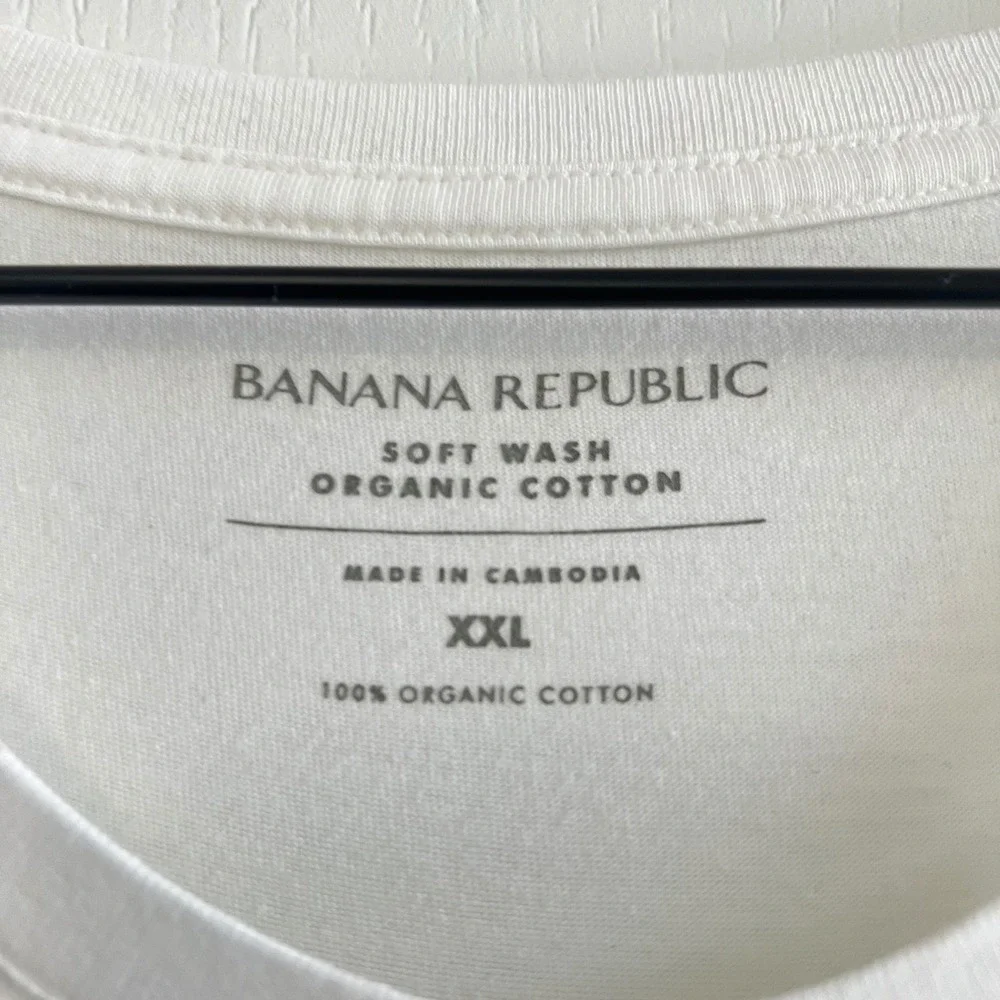 Banana Republic Men's Soft Wash Organic Cotton Crewneck T-Shirt White 2XL NWOT